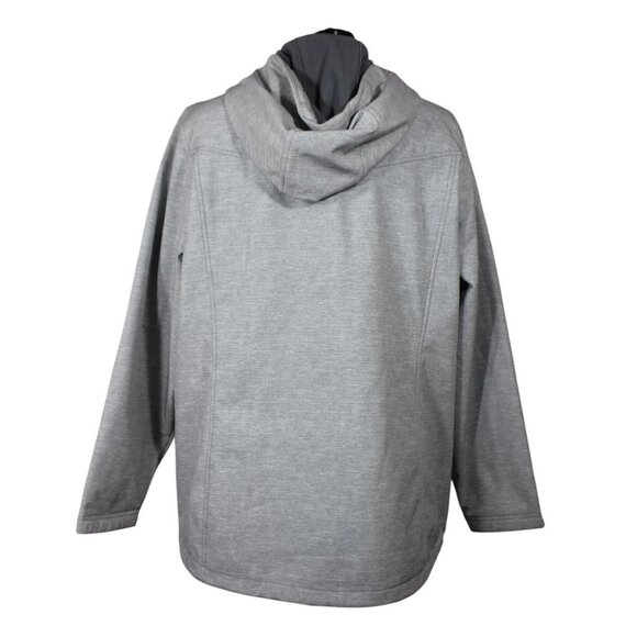 New Balance women's gray fleece lined full zip hooded softshell jacket 1X - Picture 3 of 11